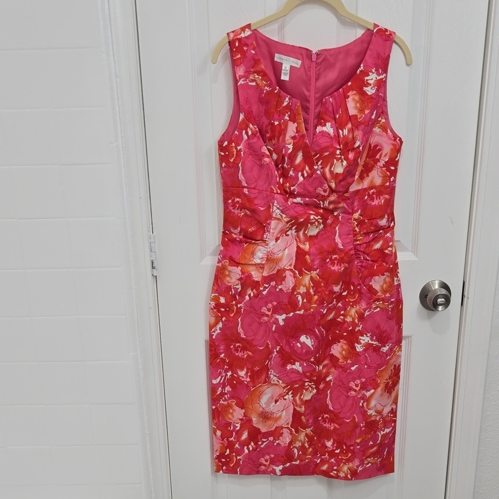 Floral Pink Sheath Dress